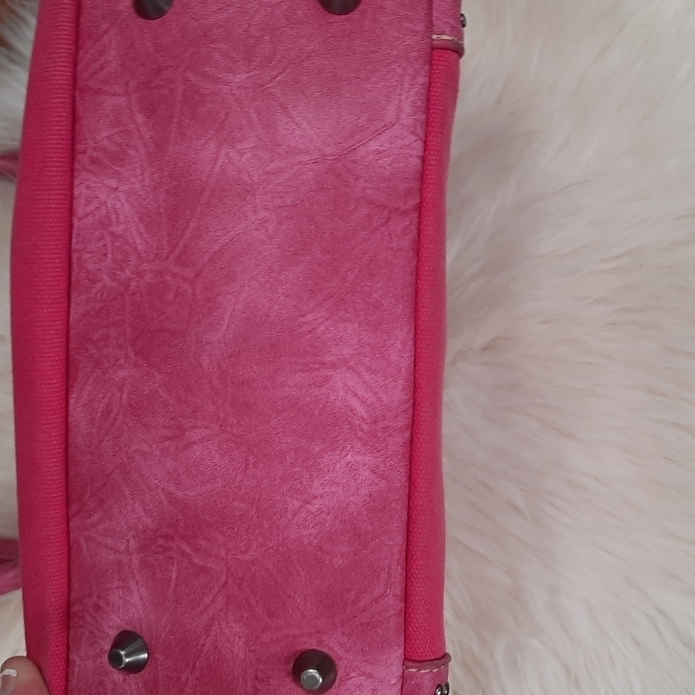 Montana West American Bling Pink Leather & Canvas Purse - Picture 5 of 7